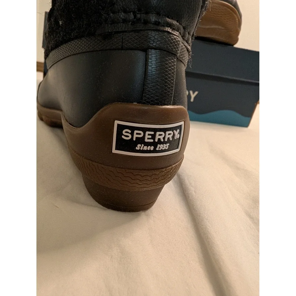 Sperry Syren Gulf Wool Quilted Black Duck Boots Womens 5.5 STS86441 Ankle Boots